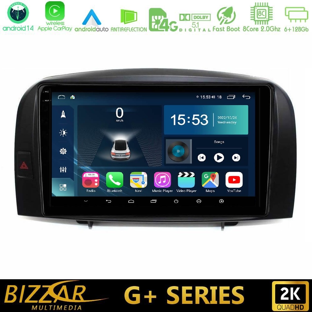 Bizzar G+ Series Hyundai Sonata 2005-2009 8core Android14 6+128GB Navigation Multimedia Tablet 10"