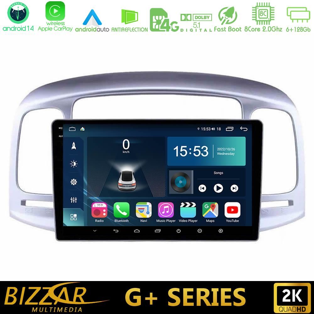 Bizzar G+ Series Hyundai Accent 2006-2011 8core Android14 6+128GB Navigation Multimedia Tablet 9"