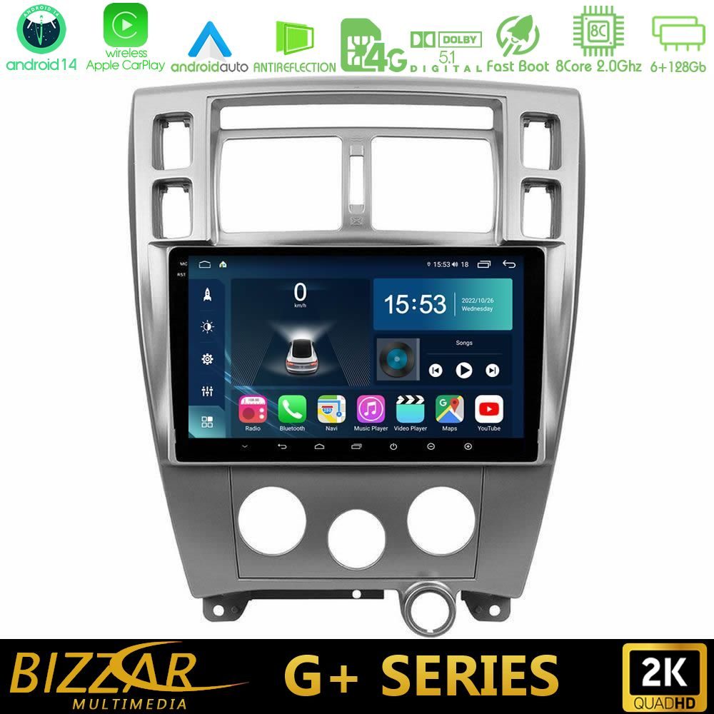Bizzar G+ Series Hyundai Tucson 8core Android14 6+128GB Navigation Multimedia Tablet 10"
