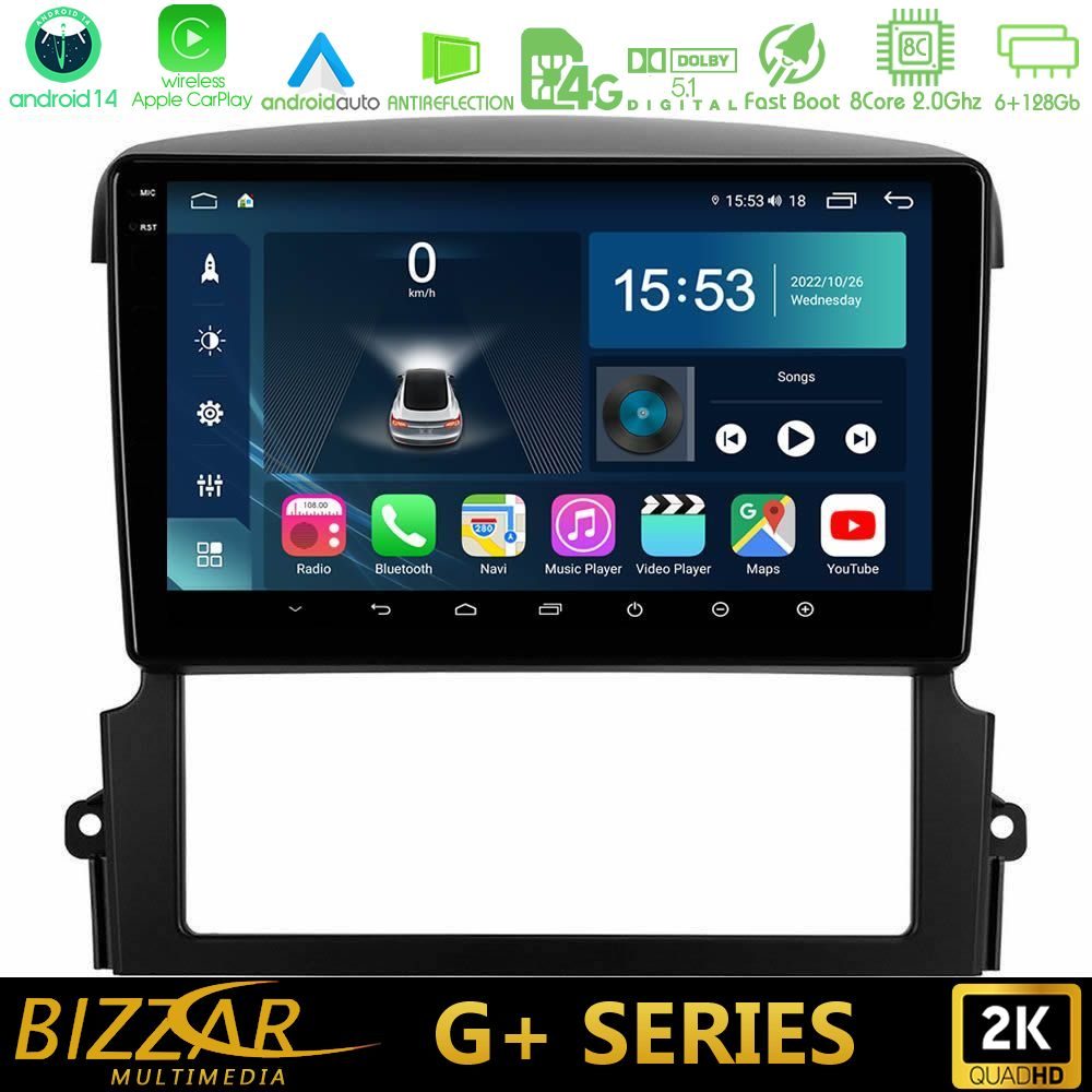Bizzar G+ Series Kia Sorento 8core Android14 6+128GB Navigation Multimedia Tablet 9"