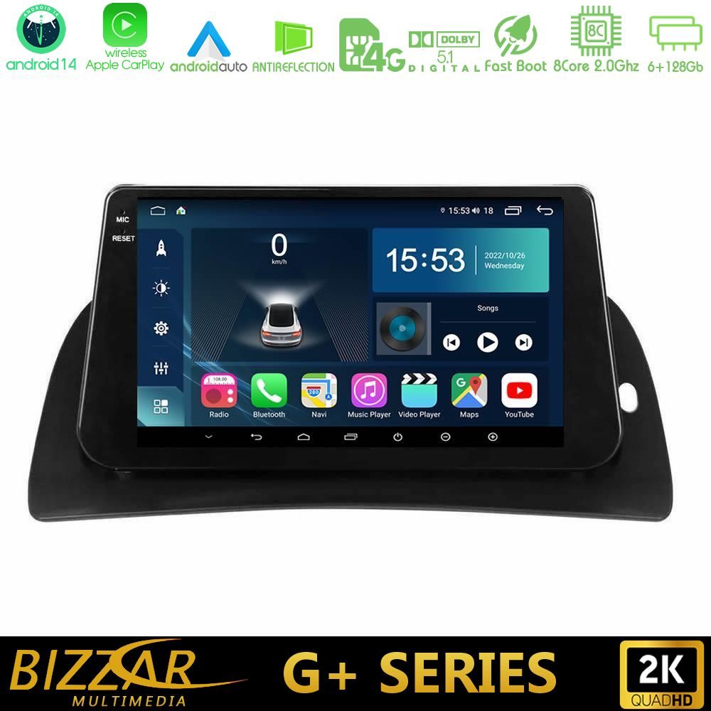 Bizzar G+ Series Renault Kangoo 2013-2018 8Core Android14 6+128GB Navigation Multimedia Tablet 9"