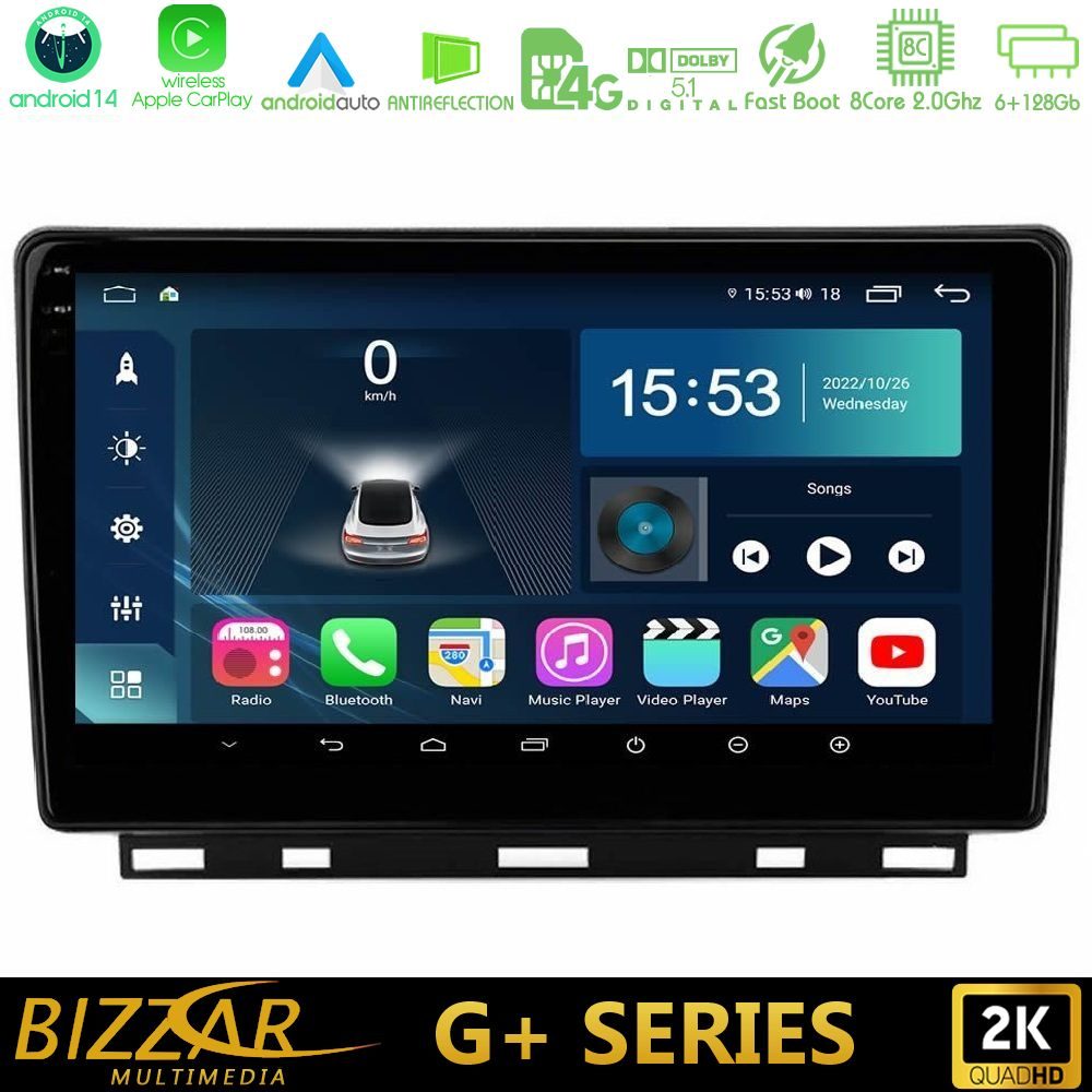 Bizzar G+ Series Renault Clio 5 2020-2025 8core Android14 6+128GB Navigation Multimedia Tablet 9"