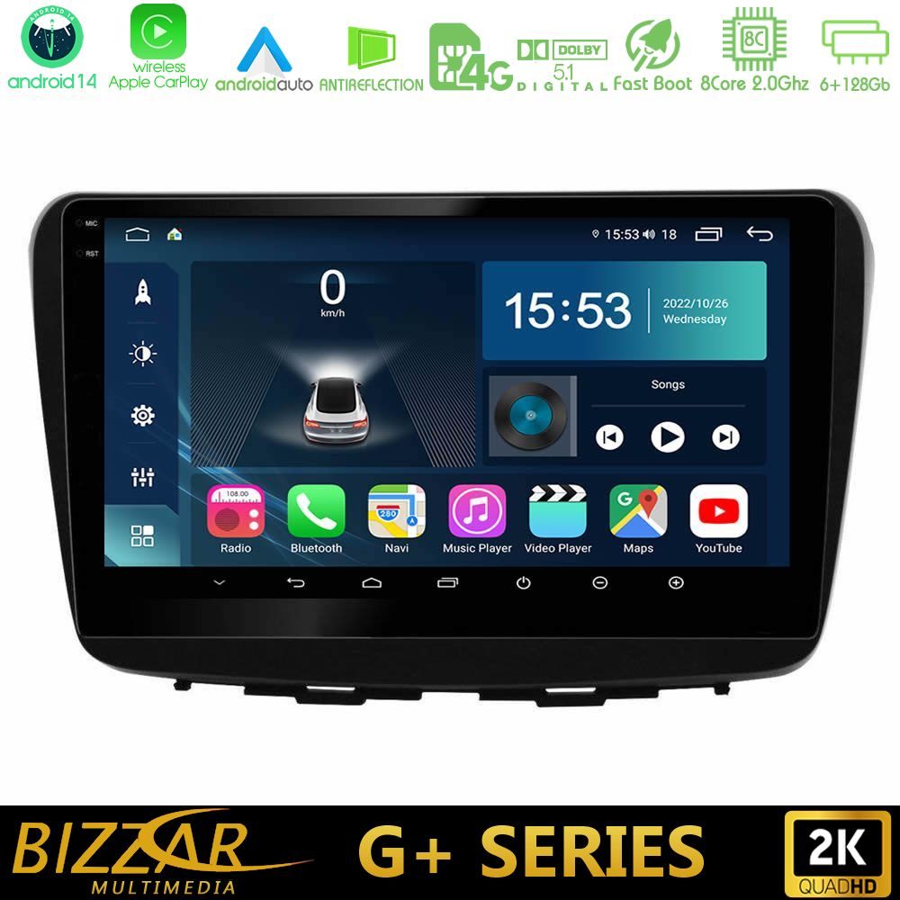 Bizzar G+ Series Suzuki Baleno 2016-2021 8Core Android14 6+128GB Navigation Multimedia Tablet 9"
