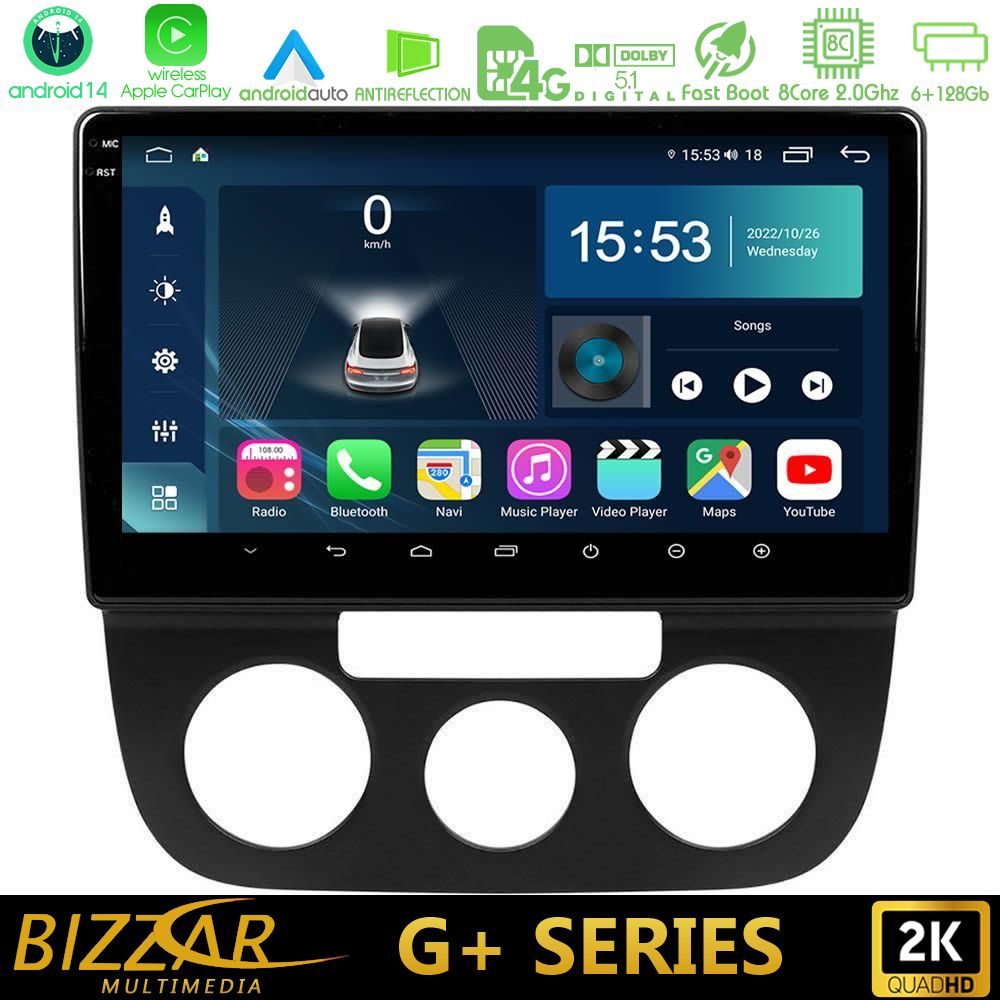 Bizzar G+ Series VW Jetta 8core Android14 6+128GB Navigation Multimedia Tablet 10"