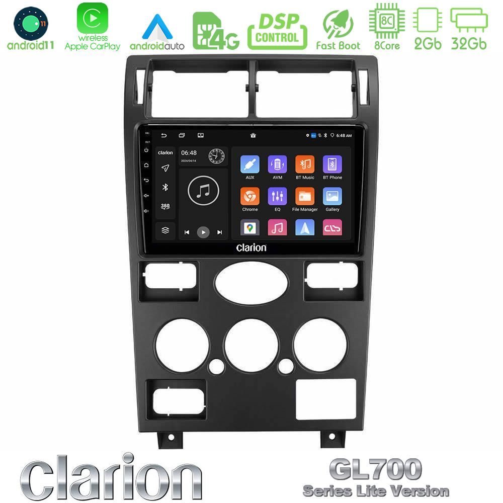 Clarion GL700 Lite Series 8Core Android11 2+32GB Ford Mondeo 2001-2004 Navigation Multimedia Tablet 9" Με Carplay & Android Auto
