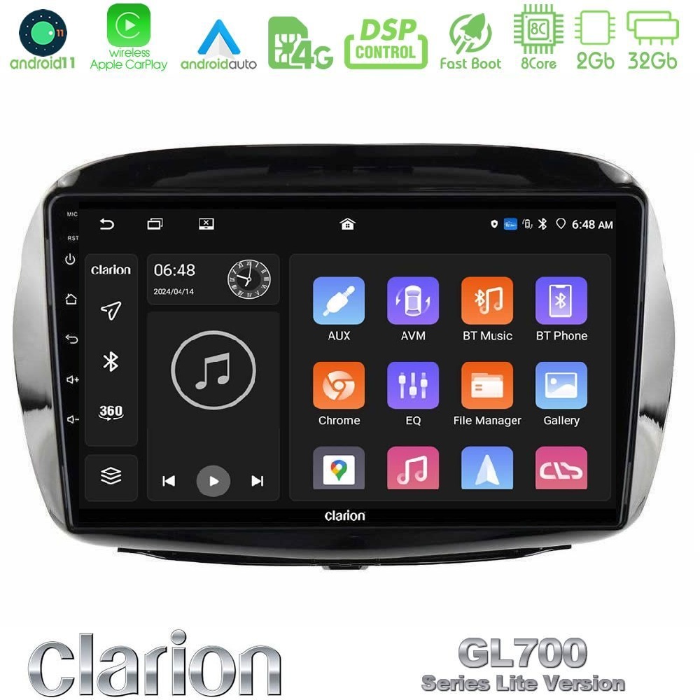 Clarion GL700 Lite Series 8Core Android11 2+32GB Honda FR-V 2004-2009 Navigation Multimedia Tablet 10" Με Carplay & Android Auto