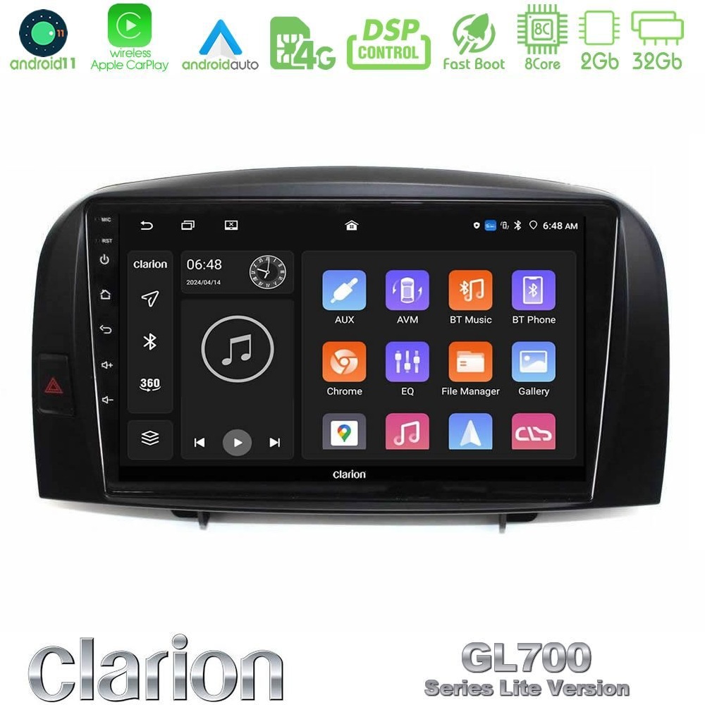 Clarion GL700 Lite Series 8Core Android11 2+32GB Hyundai Sonata 2005-2009 Navigation Multimedia Tablet 10" Με Carplay & Android Auto