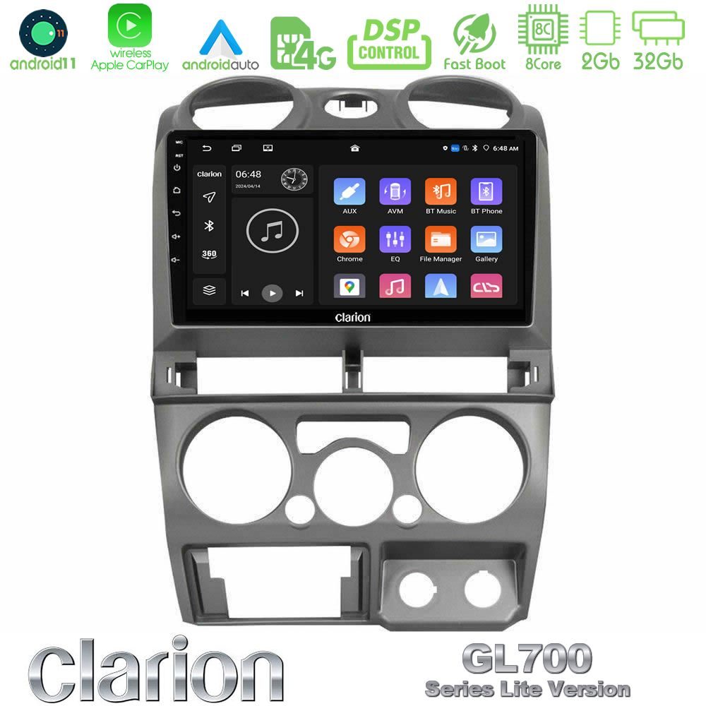 Clarion GL700 Lite Series 8Core Android11 2+32GB Isuzu D-Max 2007-2011 Navigation Multimedia Tablet 9" Με Carplay & Android Auto