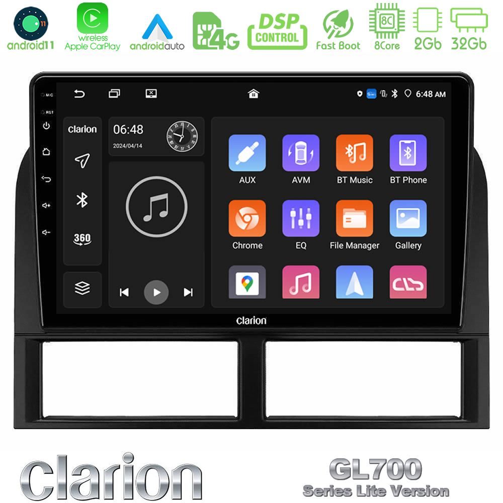 Clarion GL700 Lite Series 8Core Android11 2+32GB Jeep Grand Cherokee 1999-2004 Navigation Multimedia Tablet 9" Με Carplay & Android Auto