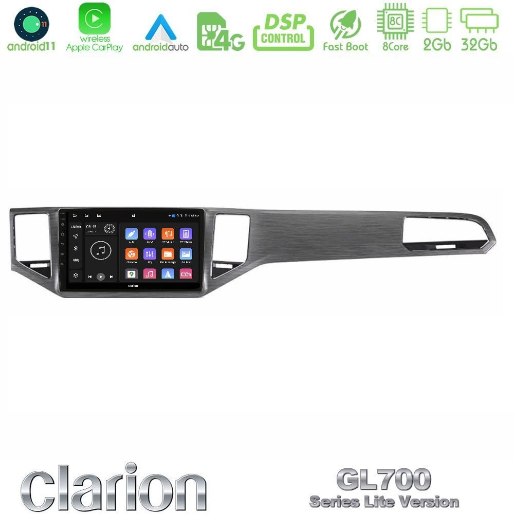Clarion GL700 Lite Series 8Core Android11 2+32GB VW Sportsvan 2014-2020 Navigation Multimedia Tablet 9" Με Carplay & Android Auto