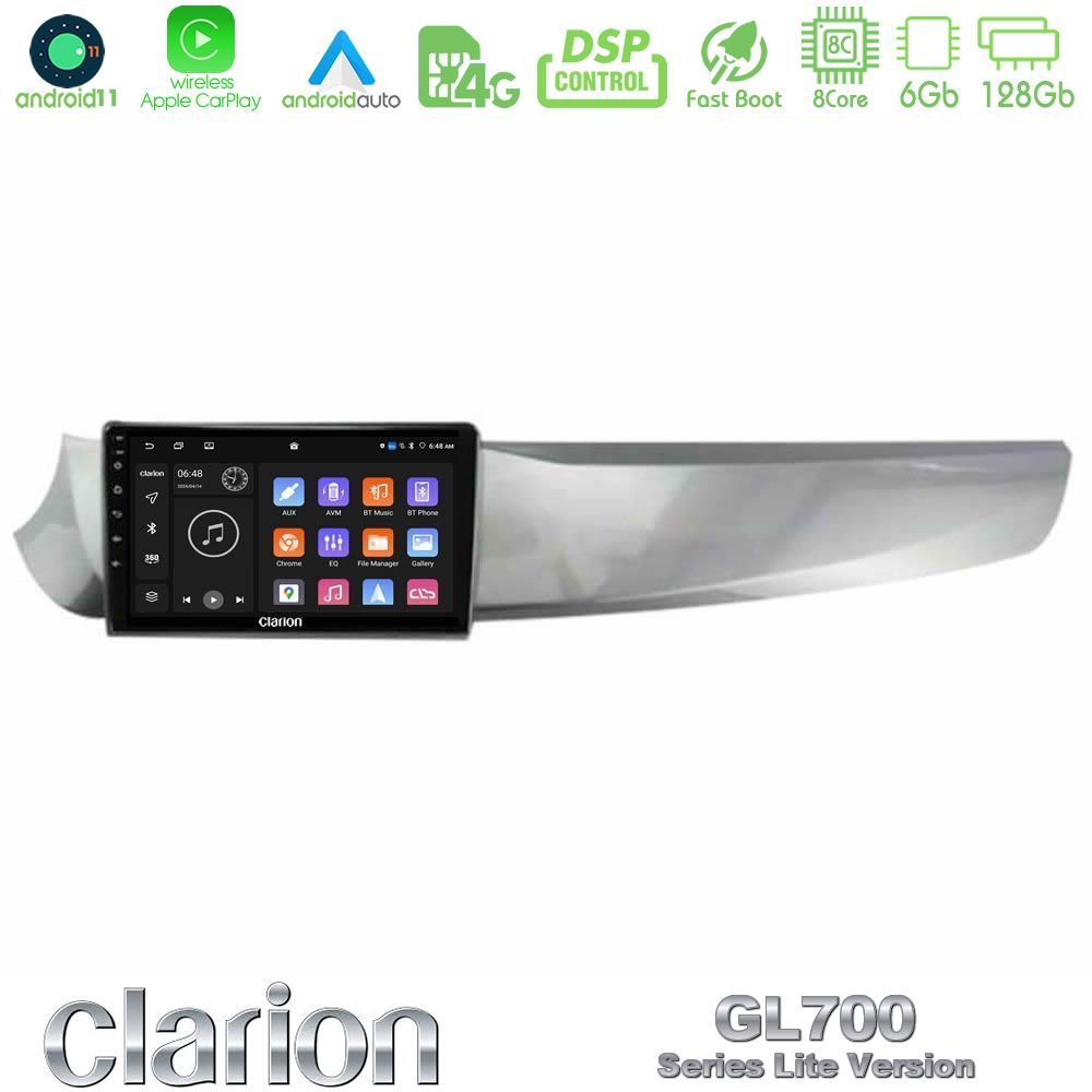 Clarion GL700 Lite Series Alfa Romeo Giulietta 2010-2014 8Core Android11 6+128GB Navigation Multimedia Tablet 9" Με Carplay & Android Auto