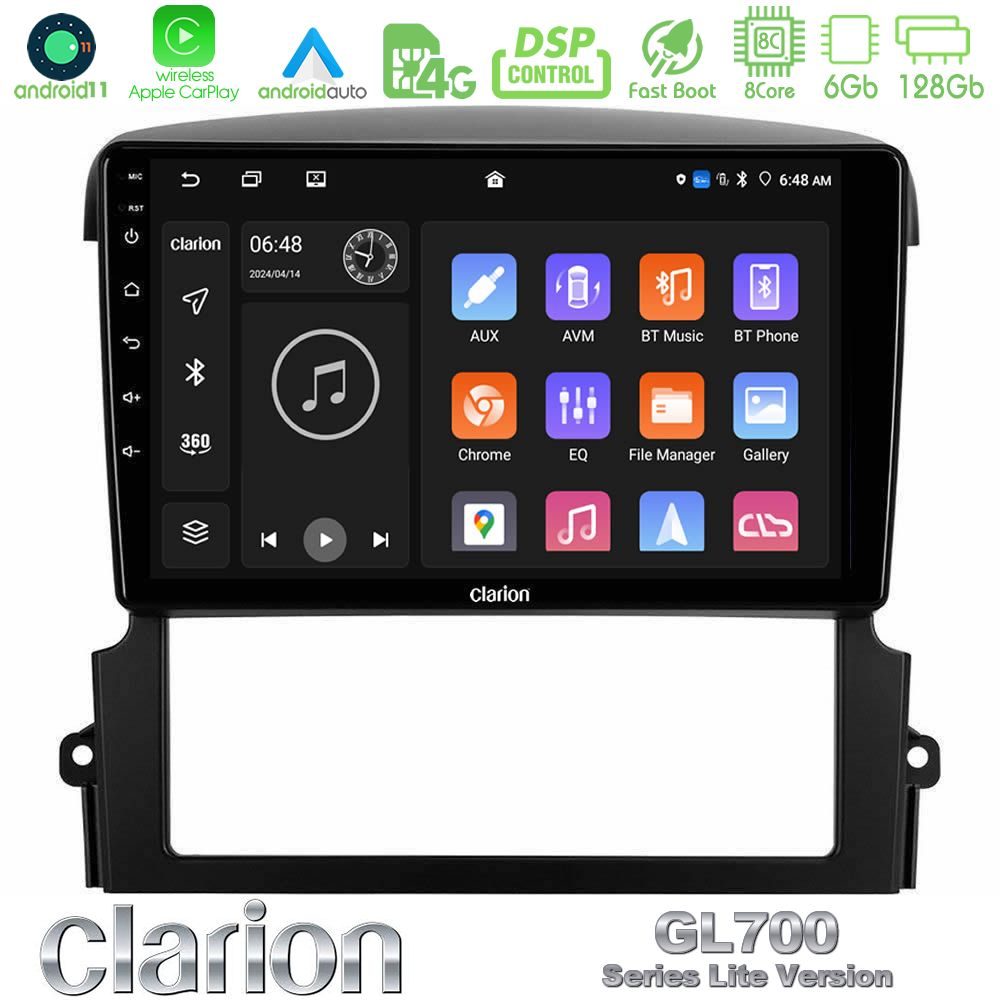 Clarion GL700 Lite Series 8Core Android11 6+128GB Kia Sorento Navigation Multimedia Tablet 9" Με Carplay & Android Auto