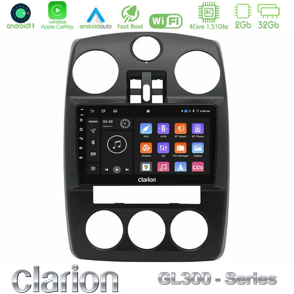 Clarion GL300 Series Chrysler PT-Cruiser 2000-2005 4Core Android11 2+32GB Navigation Multimedia Tablet 9" Με Carplay & Android Auto