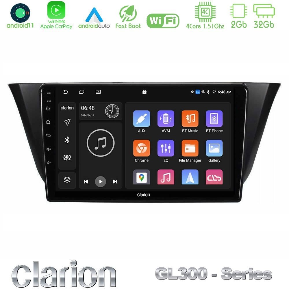 Clarion GL300 Series 4Core Android11 2+32GB Iveco Daily 2014-2025 Navigation Multimedia Tablet 9" Με Carplay & Android Auto