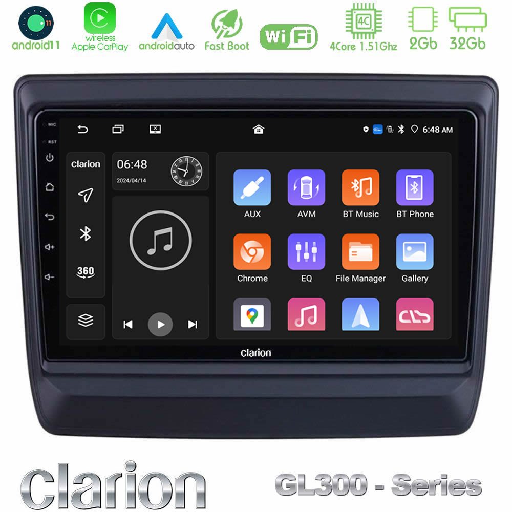 Clarion GL300 Series 4Core Android11 2+32GB Isuzu D-MAX 2020-2023 Navigation Multimedia Tablet 9" Με Carplay & Android Auto