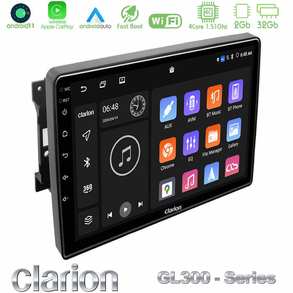 Clarion GL300 Series 4Core Android11 2+32GB Chrysler / Dodge / Jeep Navigation Multimedia Tablet 10" Με Carplay & Android Auto