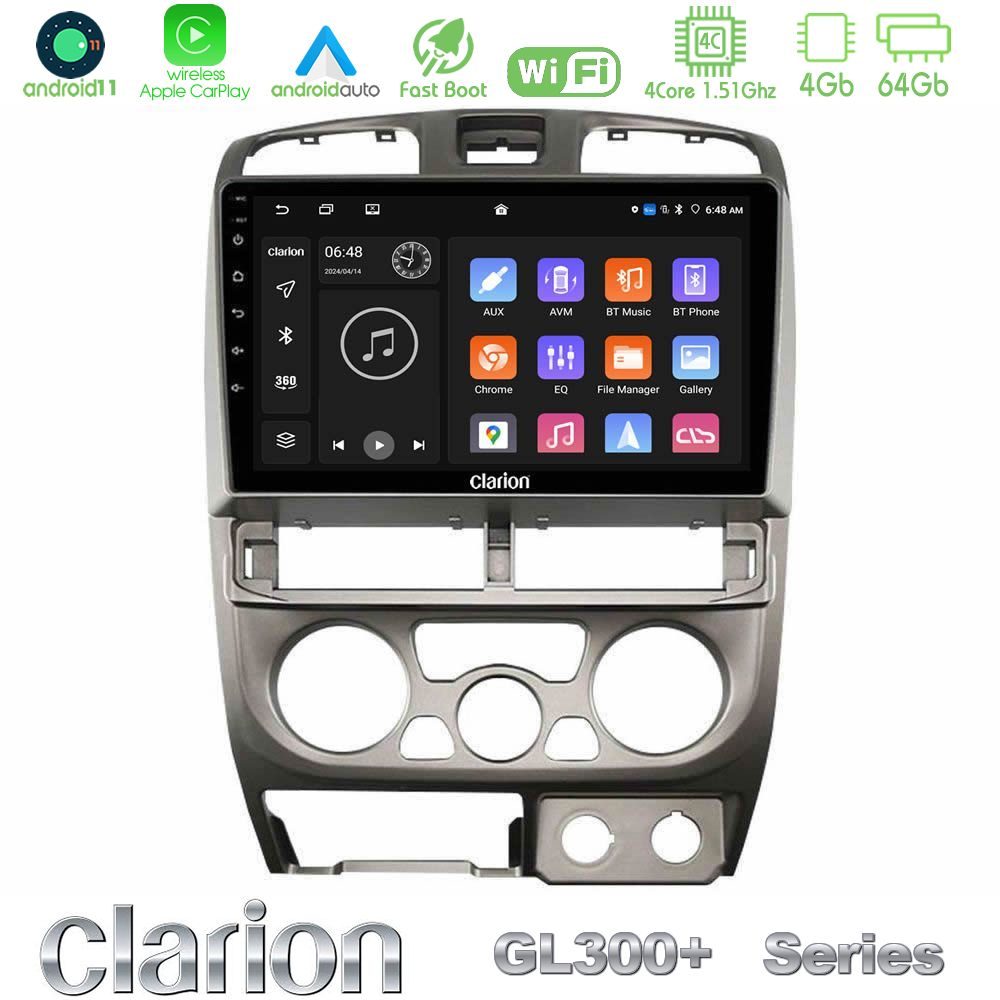 Clarion GL300+ Series 4Core Android11 4+64GB Isuzu D-Max 2004-2006 Navigation Multimedia Tablet 9"