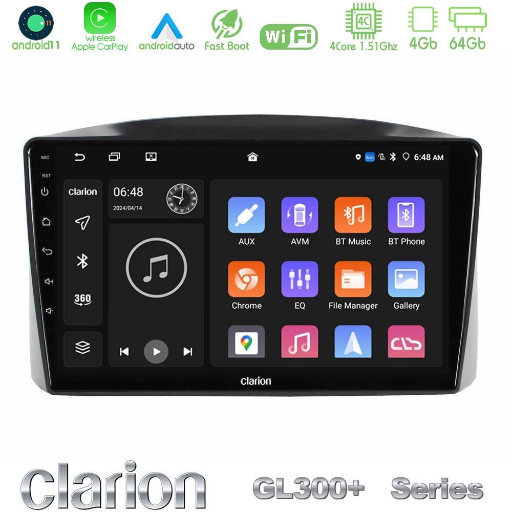 Clarion GL300+ Series 4Core Android11 4+64GB  Jeep Grand Cherokee 2005-2007 Navigation Multimedia Tablet 10"