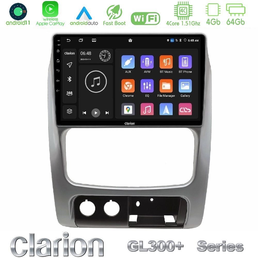Clarion GL300+ Series 4Core Android11 4+64GB Jeep Cherokee (KJ) 2002-2007 Navigation Multimedia Tablet 9″