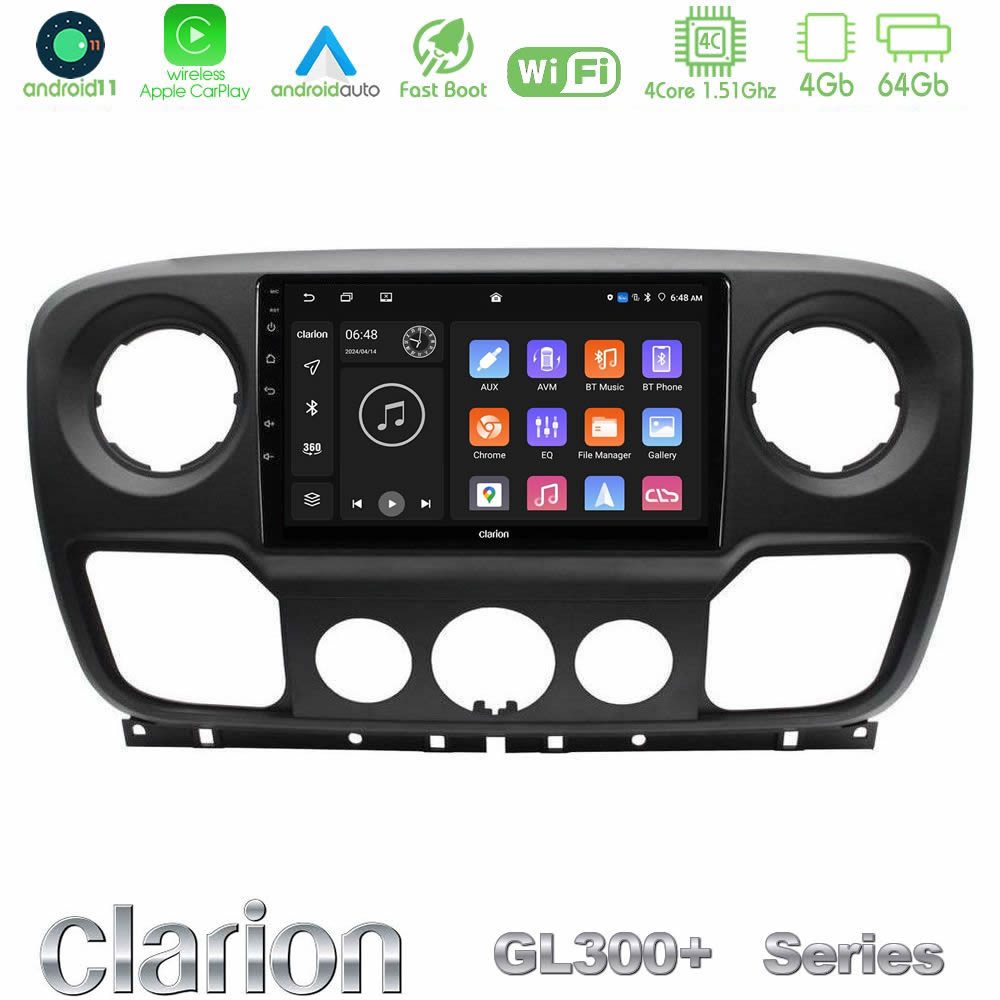 Clarion GL300+ Series 4Core Android11 4+64GB Renault/Nissan/Opel Navigation Multimedia Tablet 10"