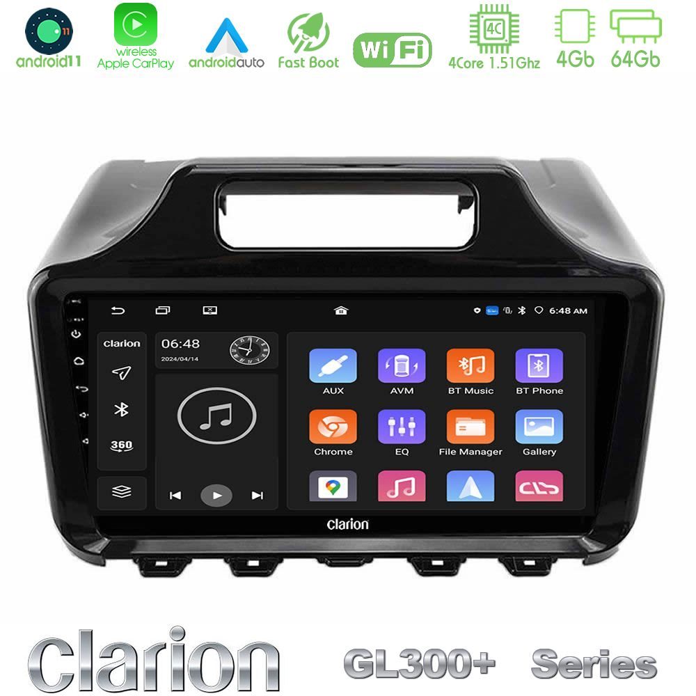 Clarion GL300+ Series 4Core Android11 4+64GB  Toyota iQ 2008 – 2015 Navigation Multimedia Tablet 9"