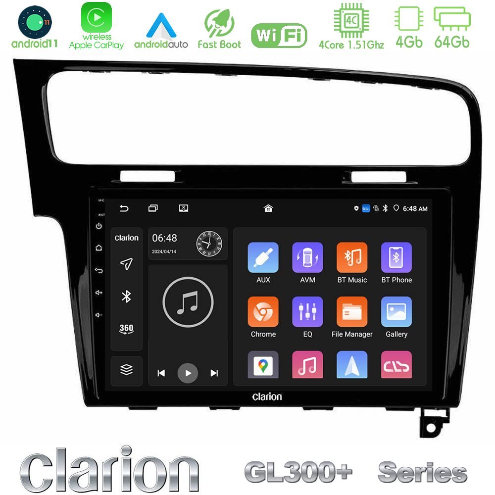 Clarion GL300+ Series 4Core Android11 4+64GB  VW GOLF 7 Navigation Multimedia Tablet 10"