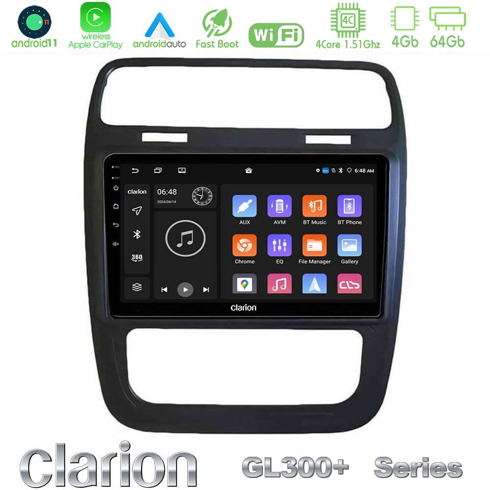 Clarion GL300+ Series 4Core Android11 4+64GB VW Scirocco 2014 – 2017 Navigation Multimedia Tablet 9"