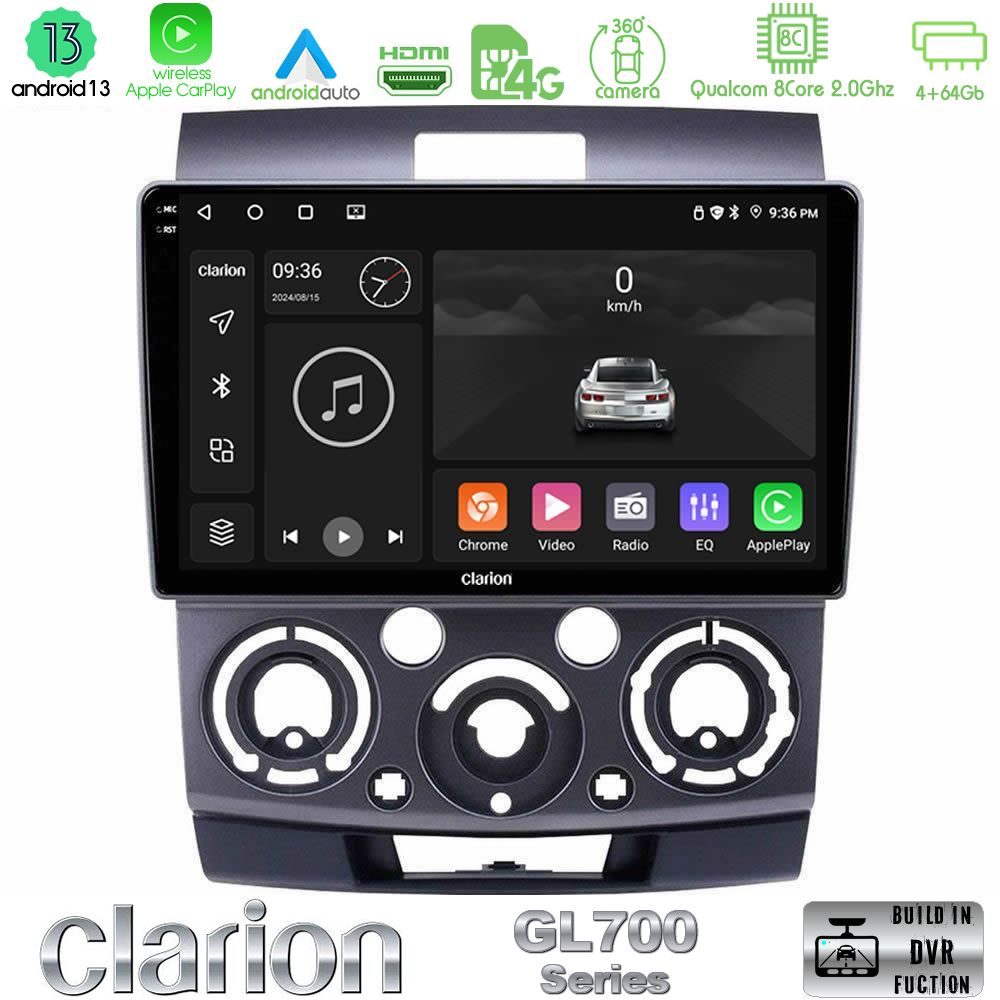Clarion GL700 Series 8Core Android13 4+64GB Ford Ranger/Mazda BT50 Navigation Multimedia Tablet 9" Με Carplay & Android Auto