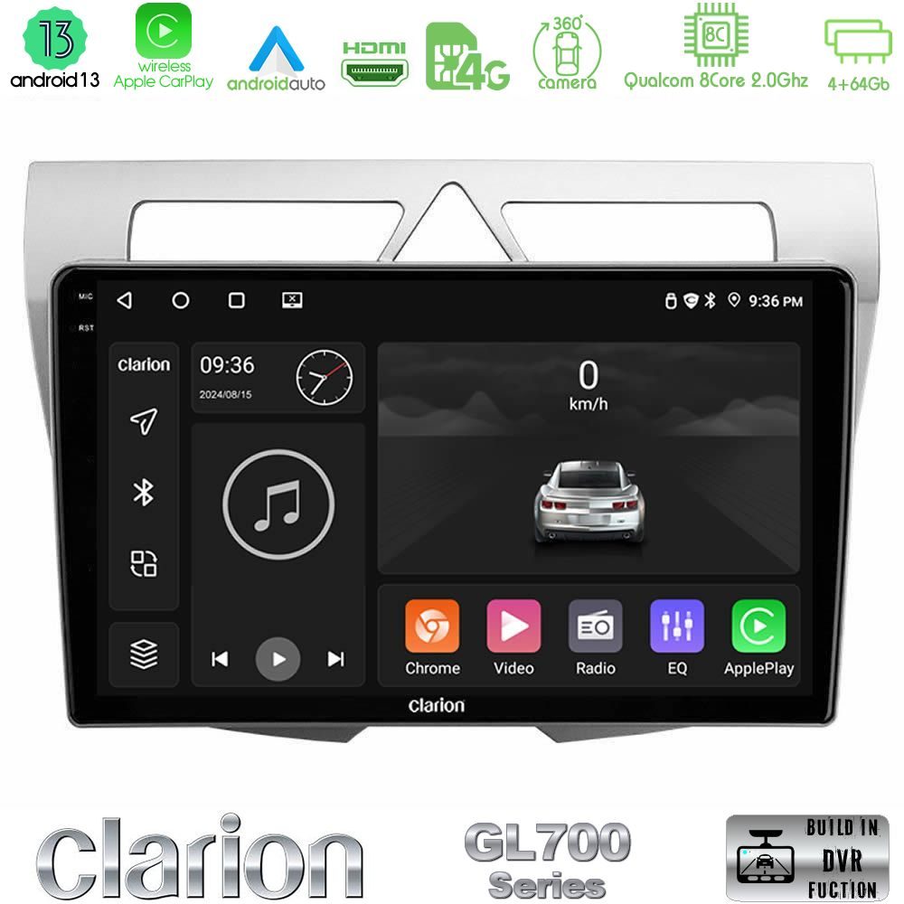 Clarion GL700 Series 8Core Android13 4+64GB Kia Picanto Navigation Multimedia Tablet 9" Με Carplay & Android Auto