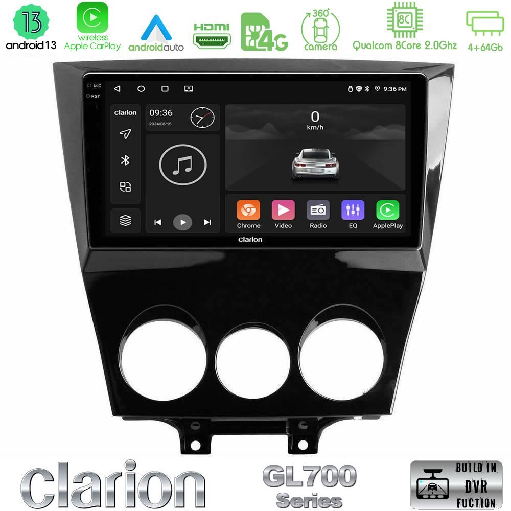 Clarion GL700 Series 8Core Android13 4+64GB Mazda RX8 2008-2012 Navigation Multimedia Tablet 9" Με Carplay & Android Auto