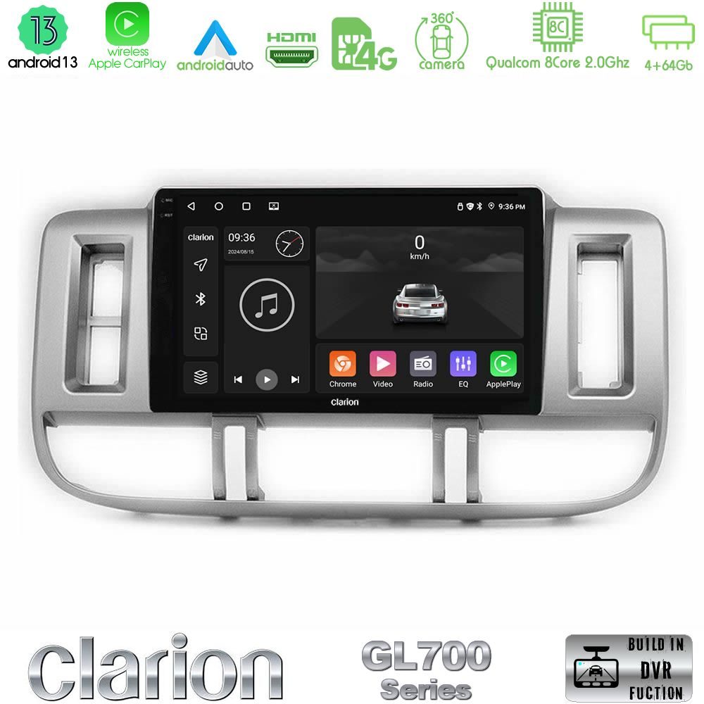 Clarion GL700 Series 8Core Android13 4+64GB Nissan X-Trail (T30) 2000-2003 Navigation Multimedia Tablet 9" Με Carplay & Android Auto