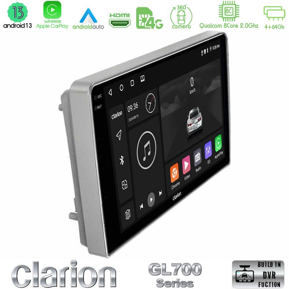 Clarion GL700 Series 8Core Android13 4+64GB Opel Astra/Corsa/Antara/Zafira Navigation Multimedia Tablet 9" Με Carplay & Android Auto