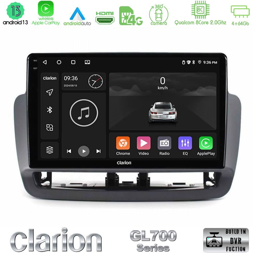 Clarion GL700 Series 8Core Android13 4+64GB Seat Ibiza 2012-2015 Navigation Multimedia Tablet 9" Με Carplay & Android Auto