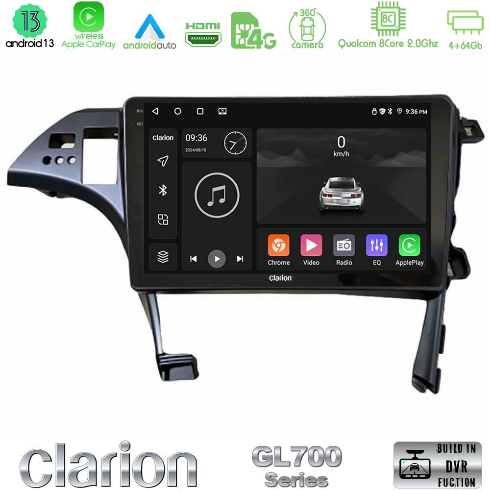 Clarion GL700 Series 8Core Android13 4+64GB Toyota Prius 2010-2015 Navigation Multimedia Tablet 10" Με Carplay & Android Auto