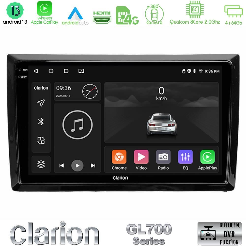 Clarion GL700 Series 8Core Android13 4+64GB VW Beetle Navigation Multimedia Tablet 9" Με Carplay & Android Auto