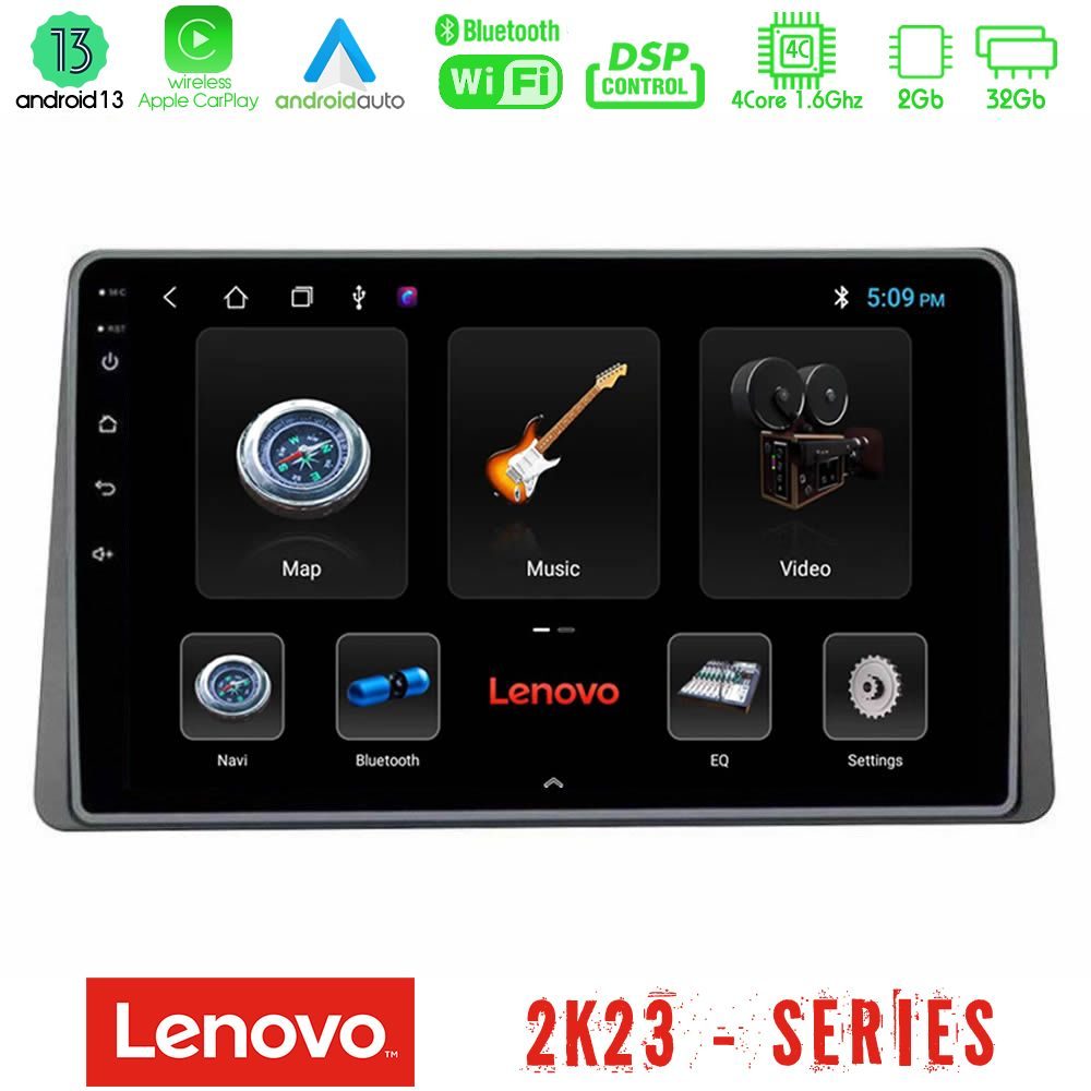 Lenovo Car Pad Dacia Duster 2019-> 4core Android 13 2+32GB Navigation Multimedia Tablet 10"