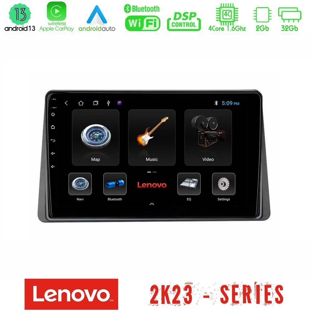 Lenovo Car Pad Renault Arkana 2019-> 4Core Android 13 2+32GB Navigation Multimedia Tablet 10"