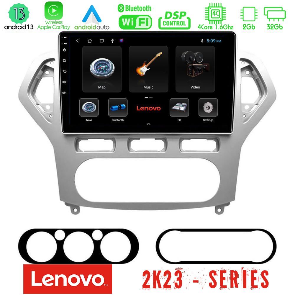 Lenovo Car Pad Ford Mondeo 2007-2010 AUTO A/C 4Core Android 13 2+32GB Navigation Multimedia Tablet 10"