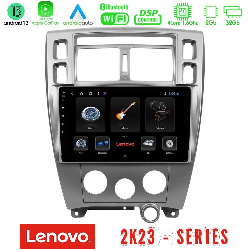 Lenovo Car Pad Hyundai Tucson 4Core Android 13 2+32GB Navigation Multimedia Tablet 10"