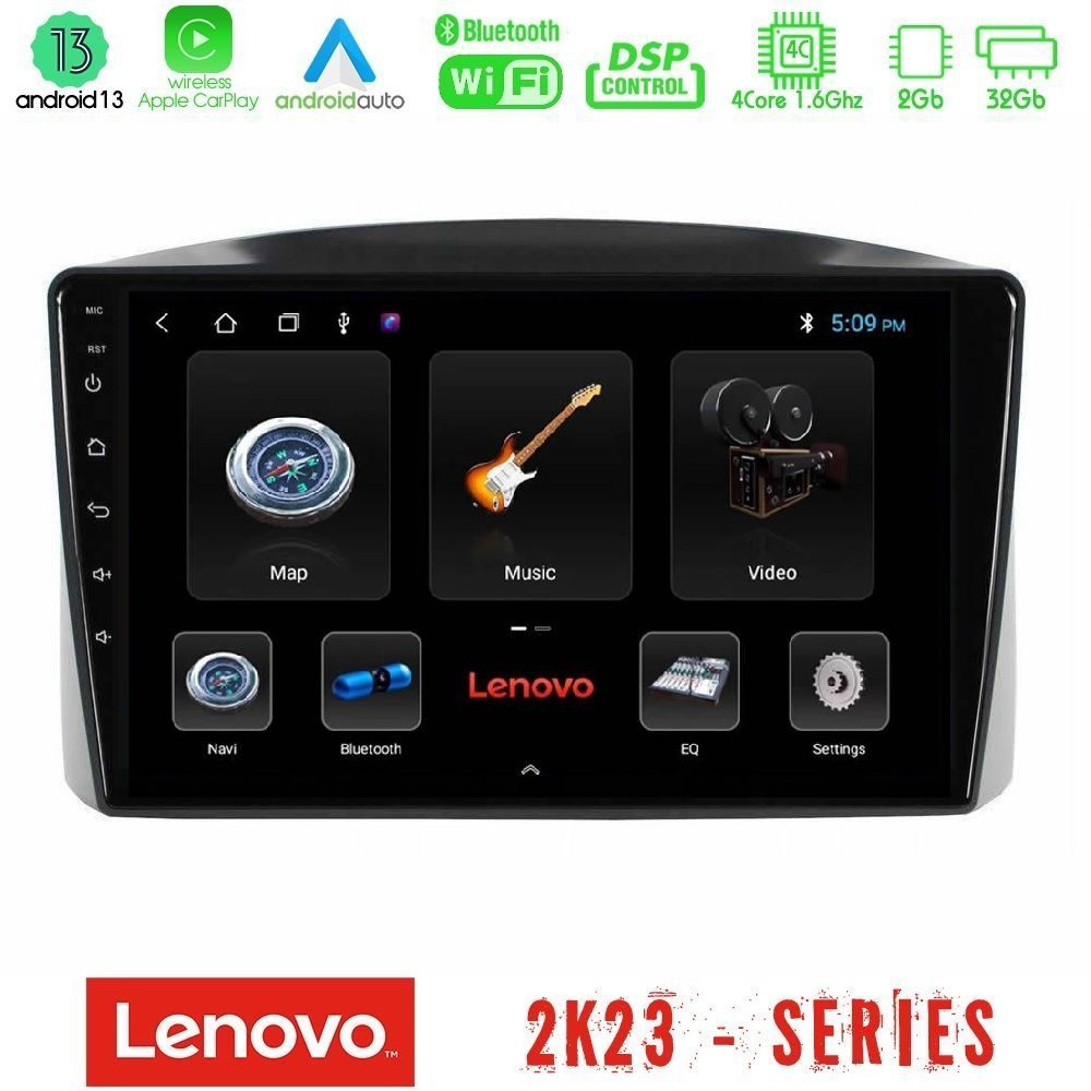 Lenovo Car Pad Jeep Grand Cherokee 2005-2007 4Core Android 13 2+32GB Navigation Multimedia Tablet 10"