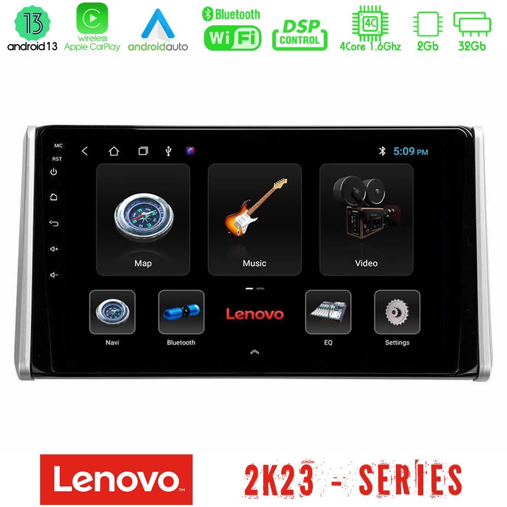 Lenovo Car Pad Toyota RAV4 2019-2023 4Core Android 13 2+32GB Navigation Multimedia Tablet 10"