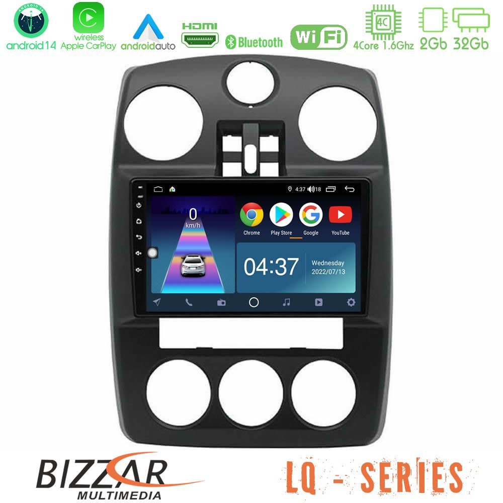 Bizzar LQ Series 4Core Android14 2+32GB Chrysler PT-Cruiser 2000-2005 Navigation Multimedia Tablet 9" Με Carplay & Android Auto
