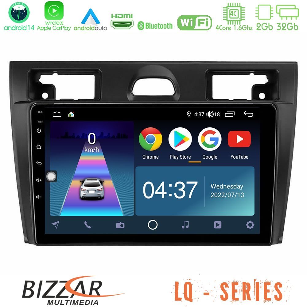 Bizzar LQ Series 4Core Android14 2+32GB Ford Fiesta/Fusion Navigation Multimedia Tablet 9" Με Carplay & Android Auto