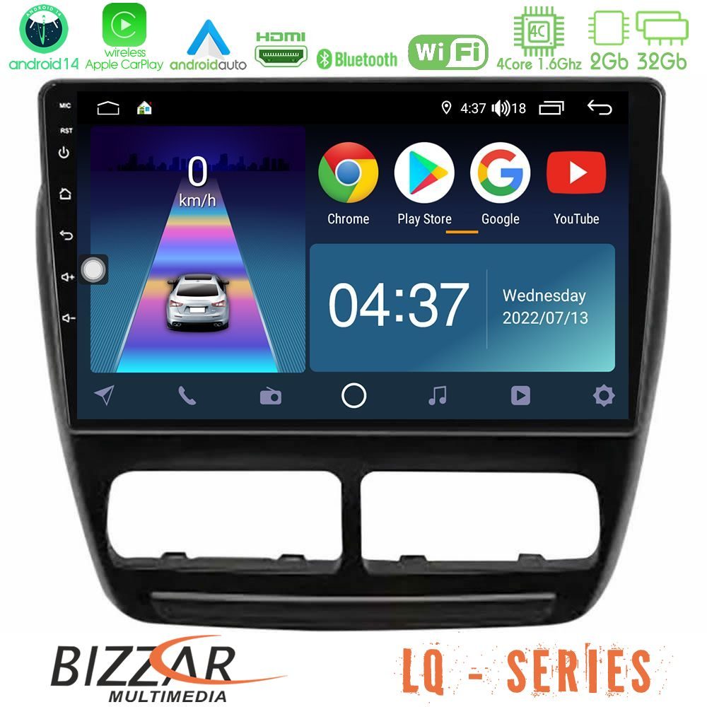 Bizzar LQ Series 4Core Android14 2+32GB Fiat Doblo / Opel Combo 2010-2014 Navigation Multimedia Tablet 9" Με Carplay & Android Auto