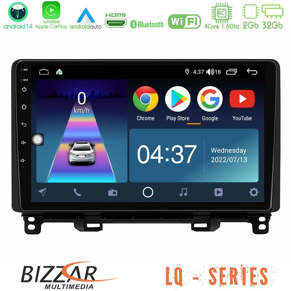 Bizzar LQ Series 4Core Android14 2+32GB Honda Jazz 2021-2025 Navigation Multimedia Tablet 9" Με Carplay & Android Auto