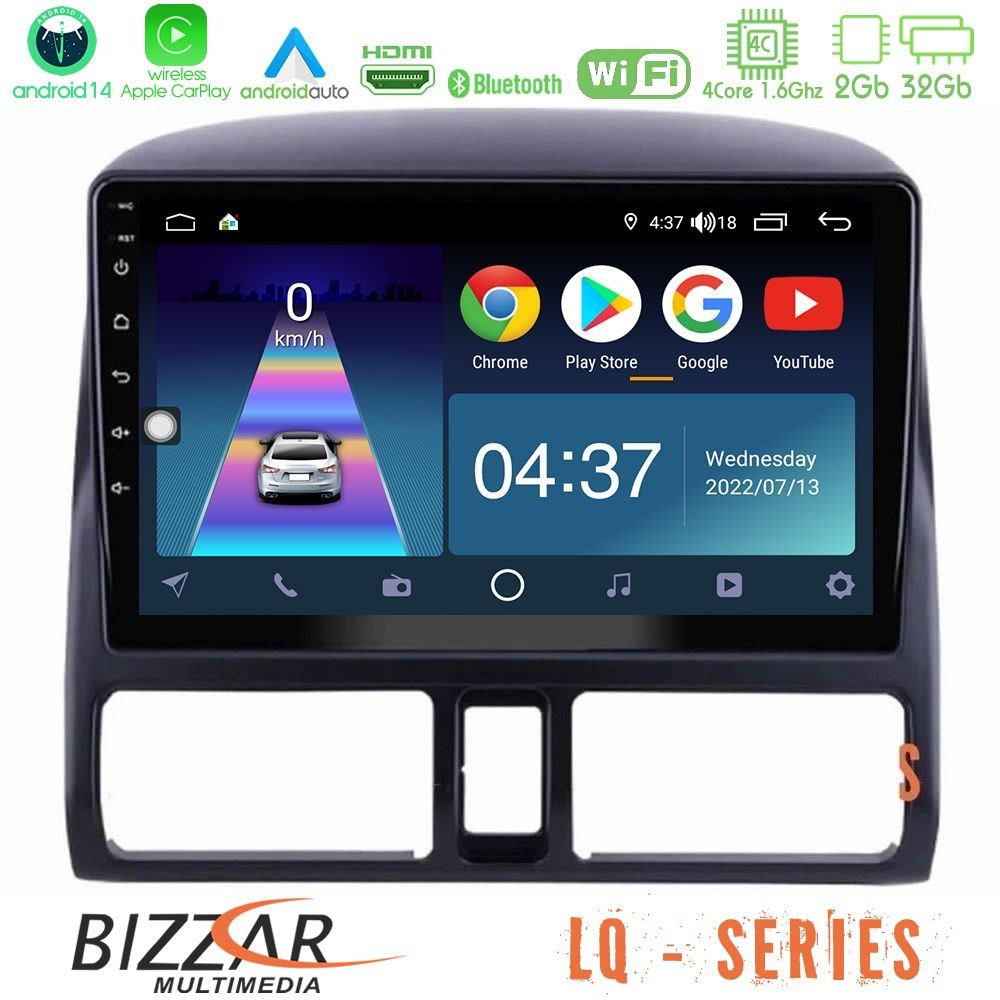 Bizzar LQ Series 4Core Android14 2+32GB Honda CRV 2002-2006 Navigation Multimedia Tablet 9" Με Carplay & Android Auto