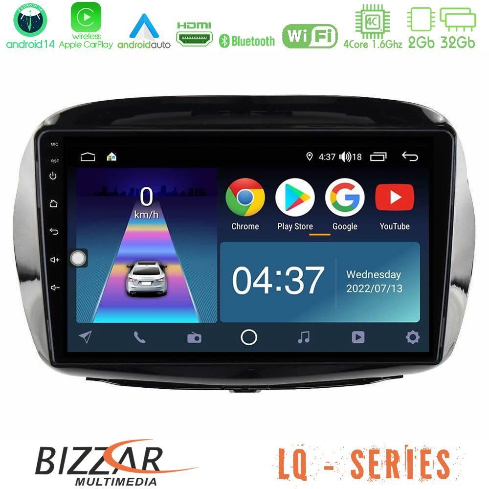Bizzar LQ Series 4Core Android14 2+32GB Honda FR-V 2004-2009 Navigation Multimedia Tablet 10" Με Carplay & Android Auto