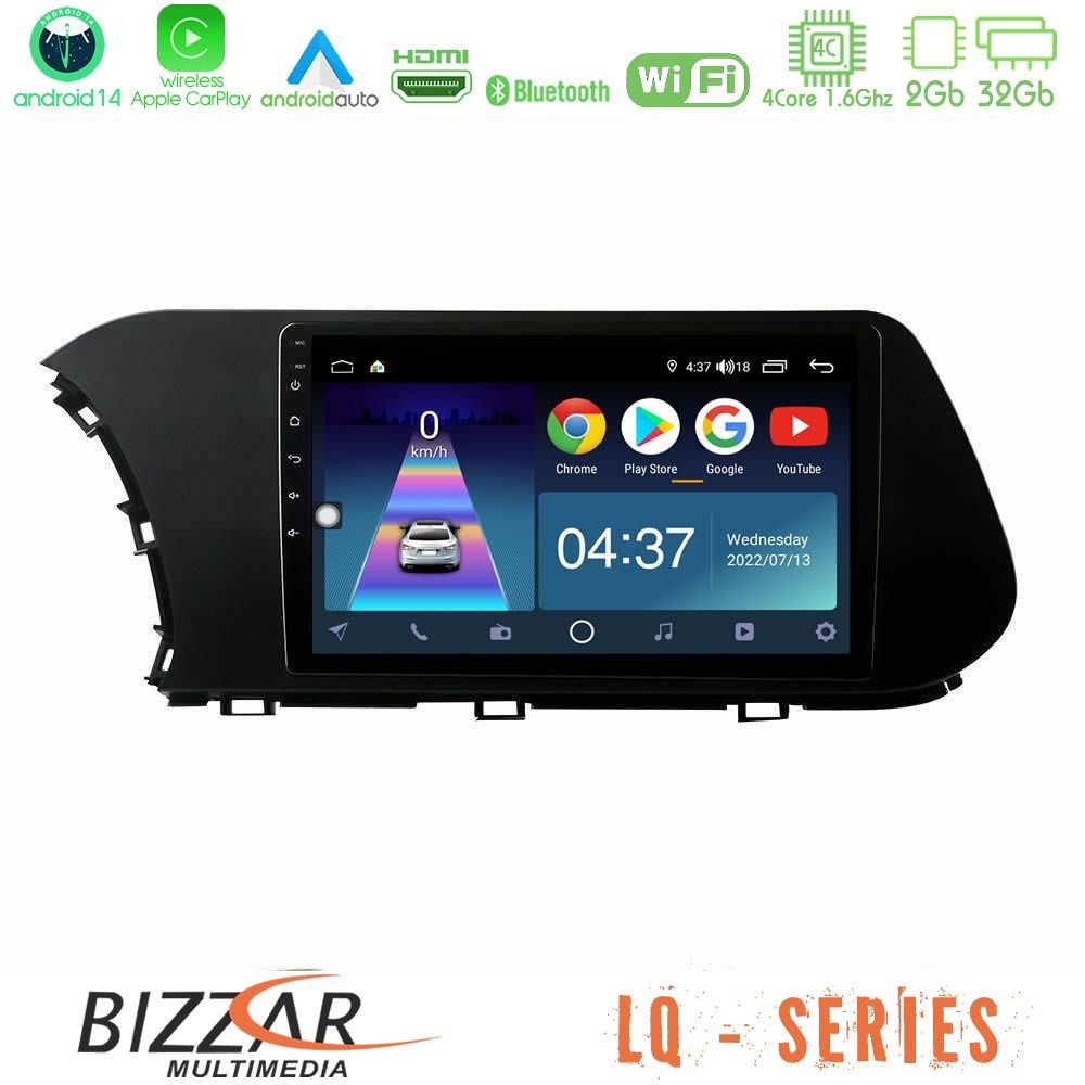Bizzar LQ Series 4Core Android14 2+32GB Hyundai i20 2021-2023 Navigation Multimedia Tablet 10" Με Carplay & Android Auto