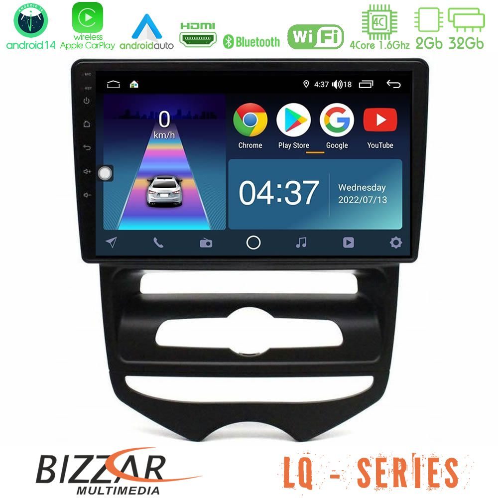 Bizzar LQ Series 4Core Android14 2+32GB Hyundai ix20 2010-2020 (MANUAL A/C) Navigation Multimedia Tablet 10" Με Carplay & Android Auto