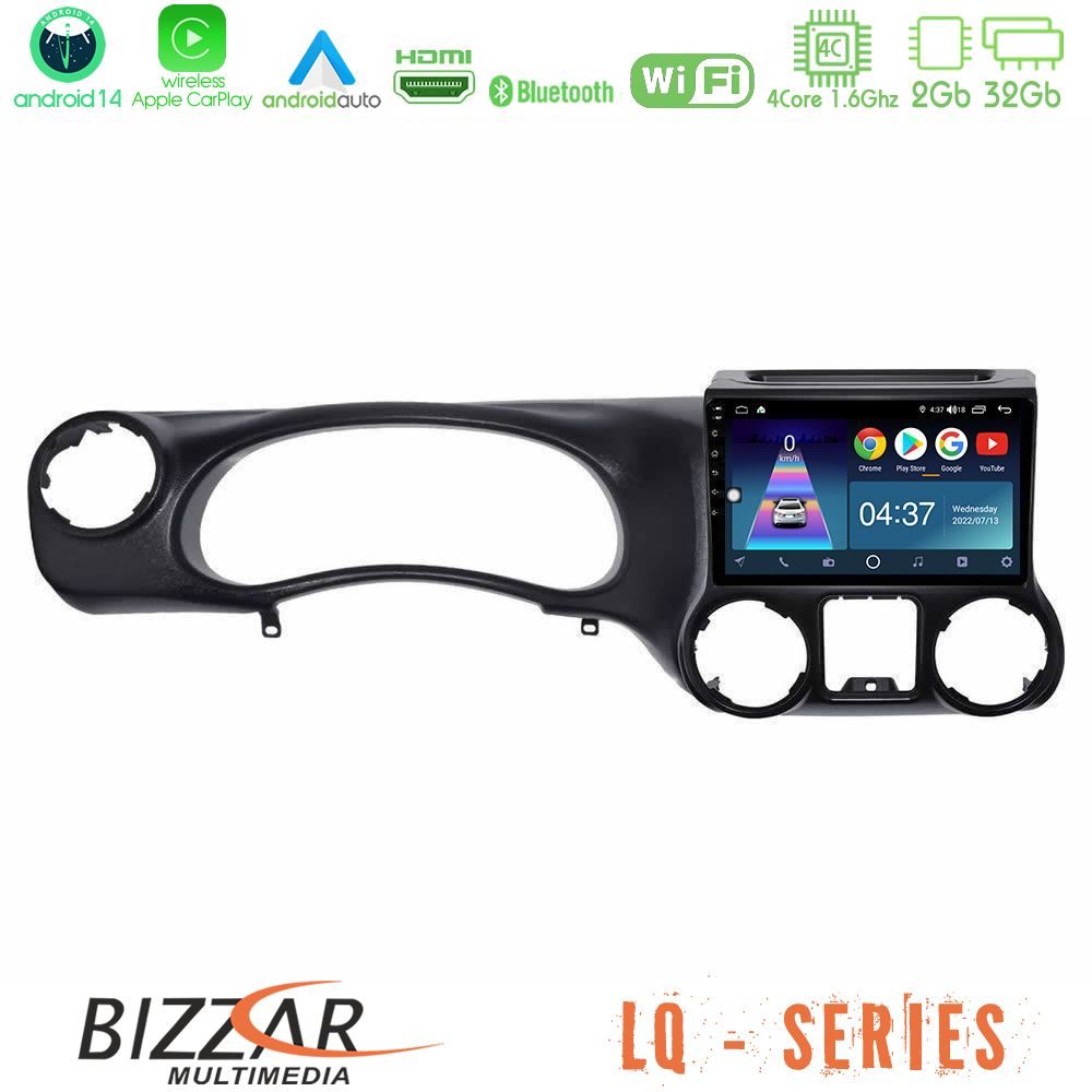 Bizzar LQ Series 4Core Android14 2+32GB Jeep Wrangler 2011-2014 Navigation Multimedia Tablet 10" Με Carplay & Android Auto